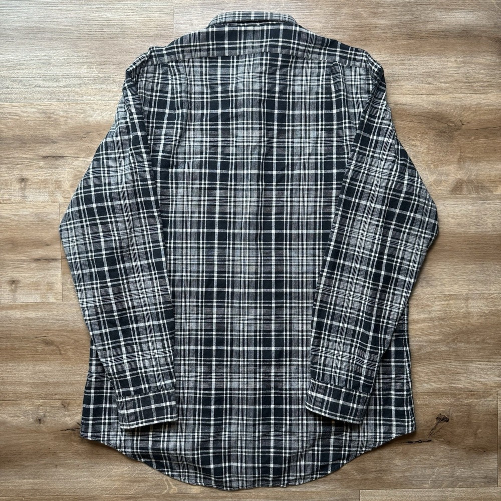 Polo Ralph Lauren Military Trim Button Up Shirt Men XL Black Plaid Linen Vintage - Picture 3 of 7